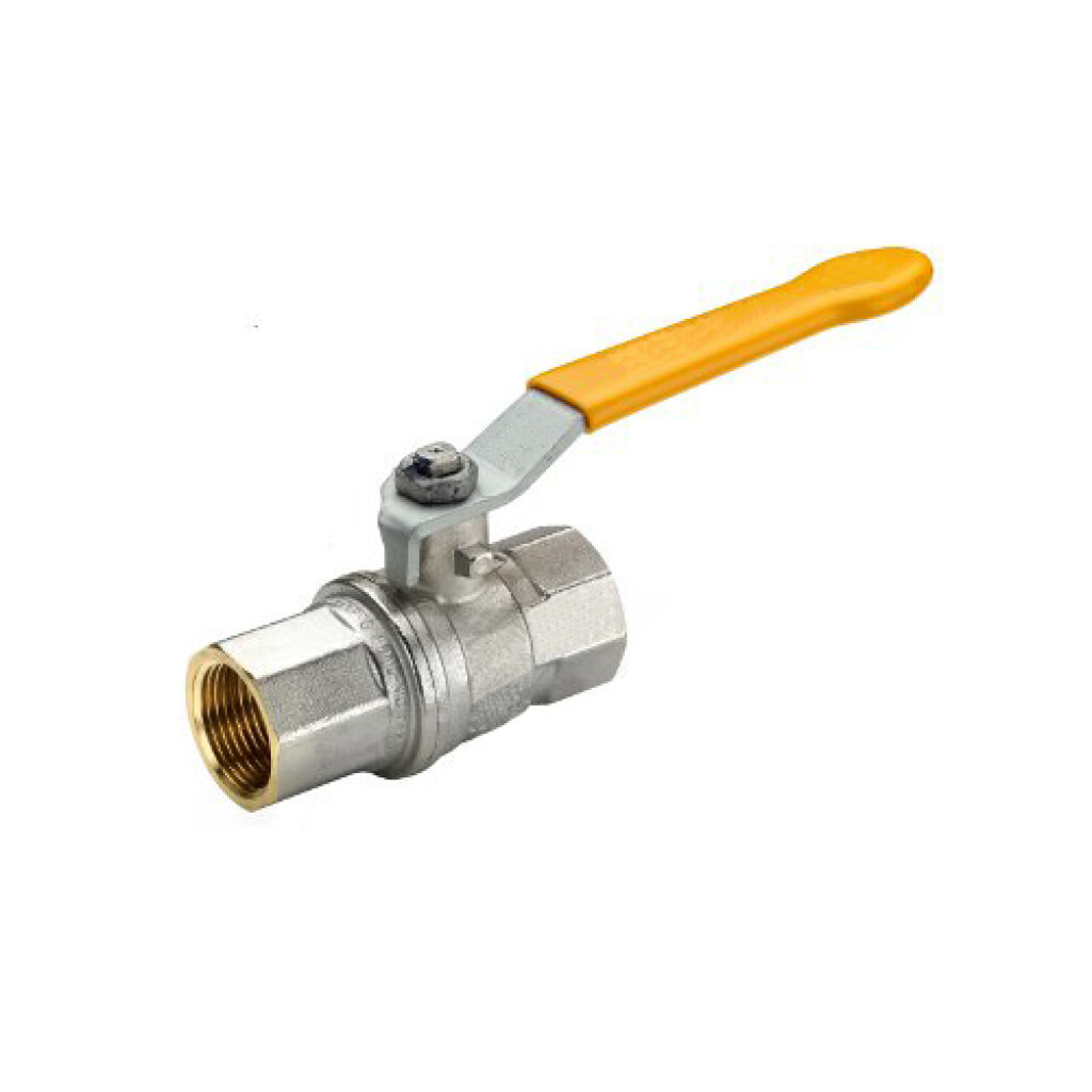 Kugelhahn    1/4" Ms-verni.  860 Schwer,Griff gelb, PN 1/50 DIN-DVGW